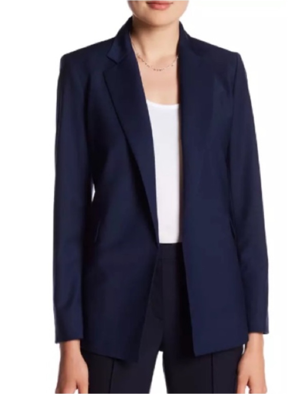 THEORY “SEDEIA LS” OPEN FRONT BLAZER WOOL BLEND 4